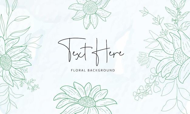 Vetor grátis design de fundo floral de contorno de desenho de mão elegante