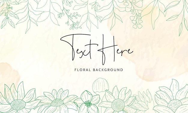 Vetor grátis design de fundo floral de contorno de desenho de mão elegante