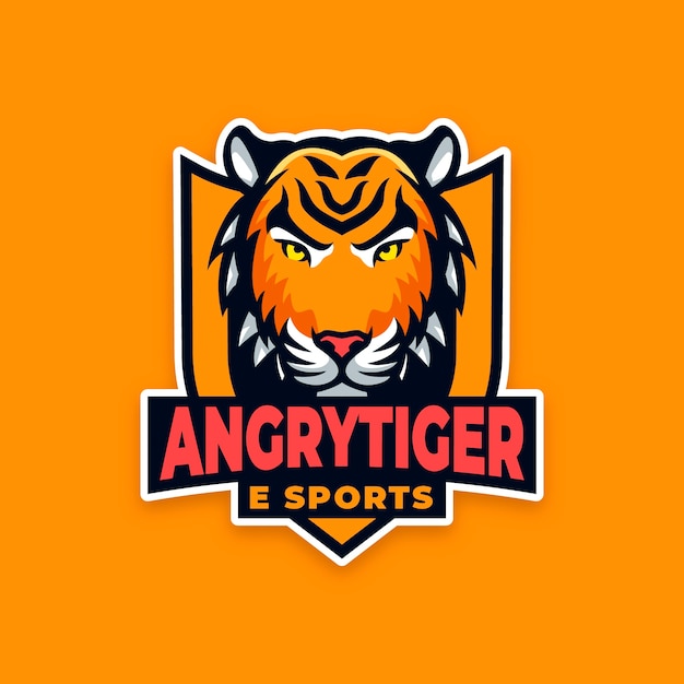 Design de logotipo de tigre desenhado à mão