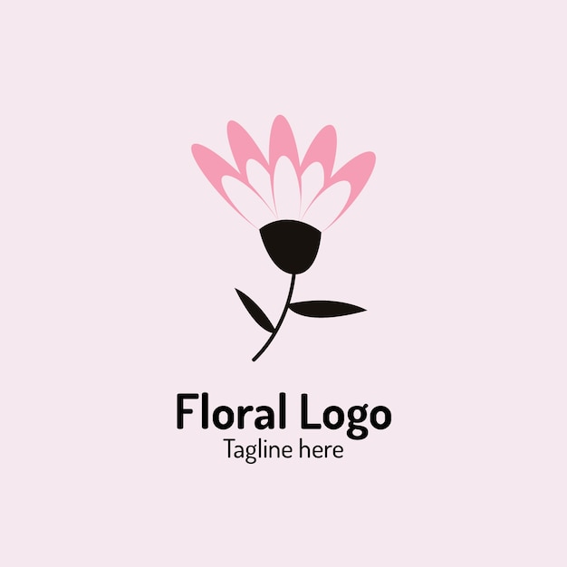 Design de logotipo rosa floral