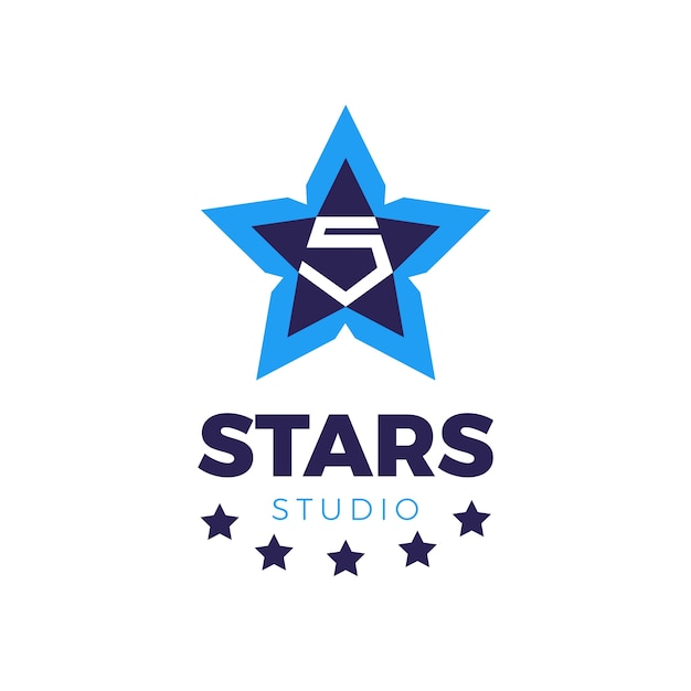 Vetor grátis design de modelo de logotipo de 5 estrelas