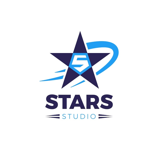 Vetor grátis design de modelo de logotipo de 5 estrelas