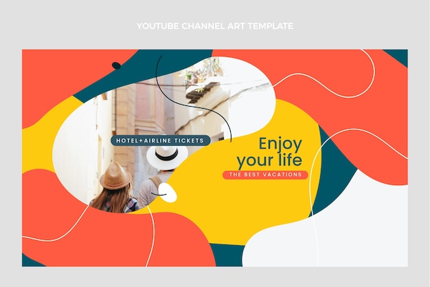 Design plano do canal do youtube de viagens