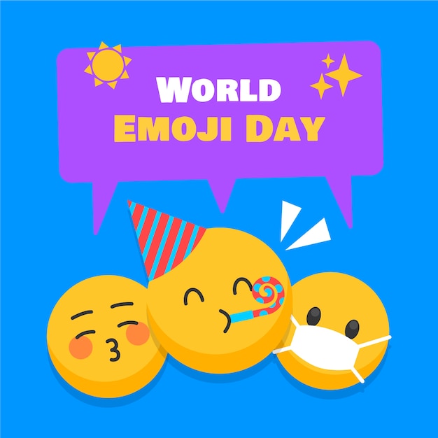 Vetor grátis dia mundial do emoji de ilustração desenhada à mão