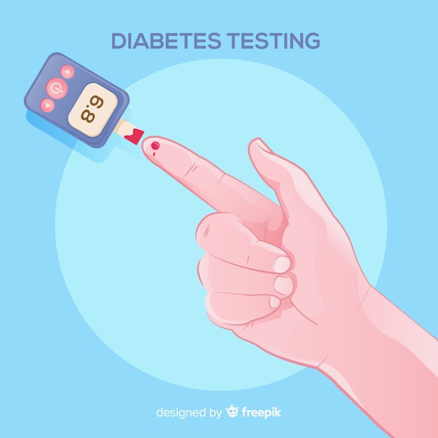 Vetor grátis diabetes, teste de fundo de sangue