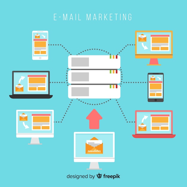 Vetor grátis e-mail marketing plano de fundo