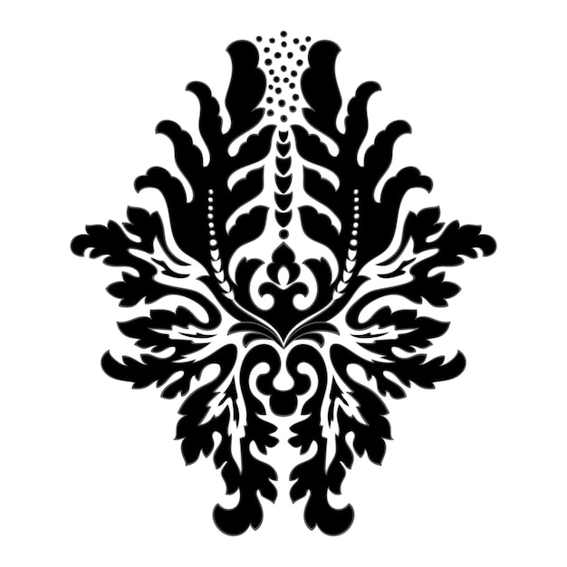 Vetor grátis elemento de damasco vetor isolado ilustração central de damasco luxo clássico ornamento de damasco à moda antiga textura vitoriana real para papéis de parede embrulho têxtil