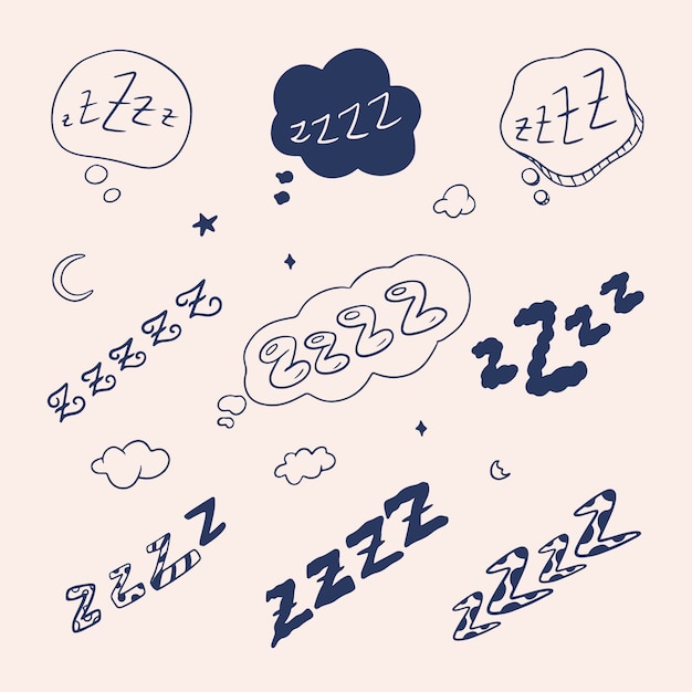 Vetor grátis elemento de doodle zzz desenhado à mão