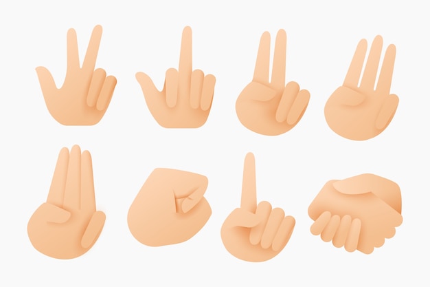 Elemento de mãos emoji gradiente