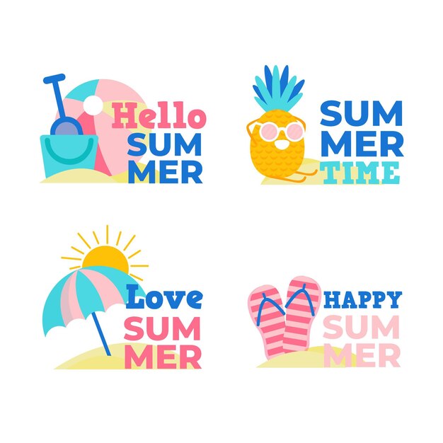 Emblemas de verão design plano