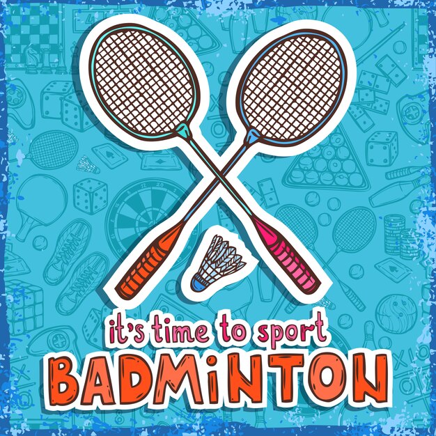 Esboço de badminton. É hora de praticar