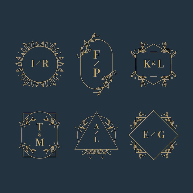 Estilo elegante de monogramas de casamento