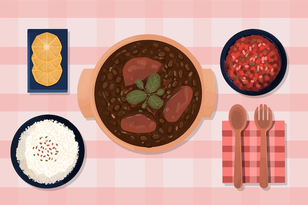 Feijoada desenhada à mão