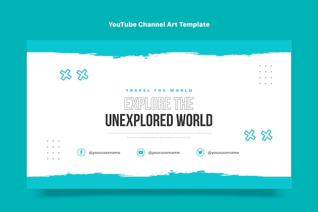 Flat design trekking arte do canal do youtube