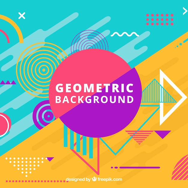 Vetor grátis fundo colorido com formas geométricas