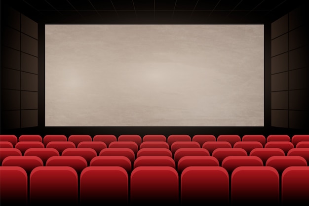 Vetor grátis fundo de cinema de design plano