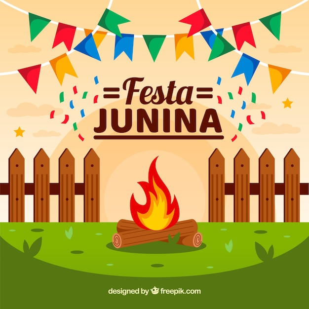 Fundo de festa junina em estilo simples