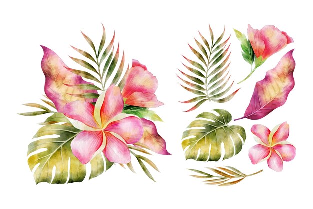 Fundo de flores lindas em aquarela