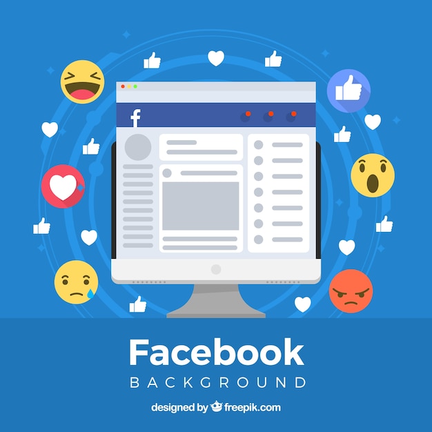 Vetor grátis fundo de ícones do facebook com design plano