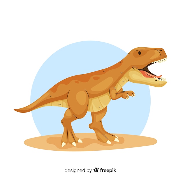 Vetor grátis fundo de mão desenhada t-rex