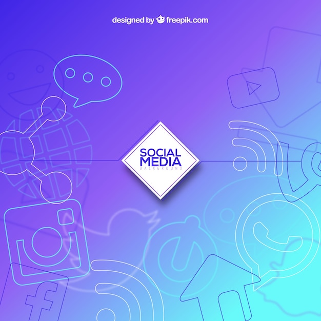 Vetor grátis fundo de mídia social com design plano