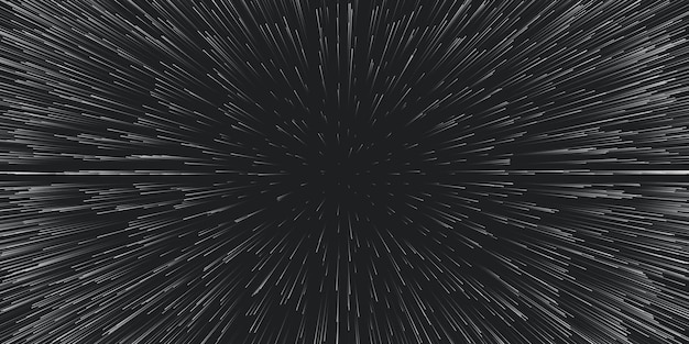 Fundo de viagens Lightspeed. Movimento centralizado de trilhas de estrelas.