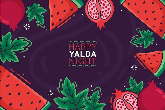 Fundo de yalda desenhado à mão