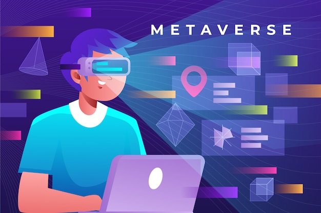 Vetor grátis fundo do metaverso gradiente