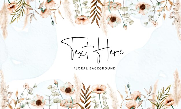 fundo floral boêmio com linda flor de papoula