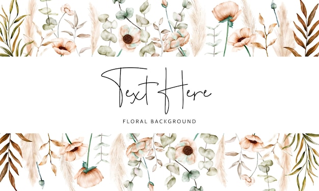 fundo floral boêmio com linda flor de papoula