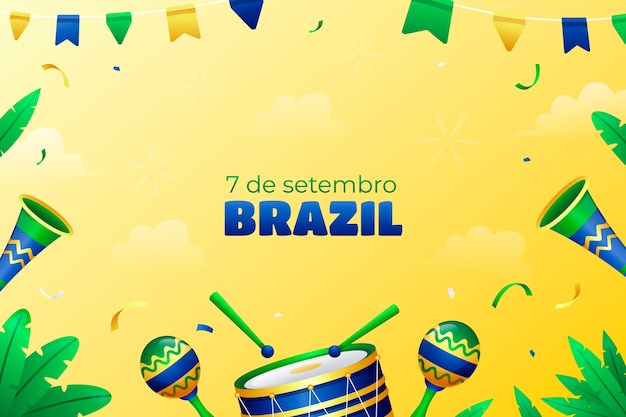 Fundo gradiente para a celebração do Dia da Independência do Brasil