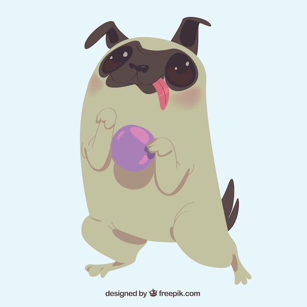 Vetor grátis funny pug background