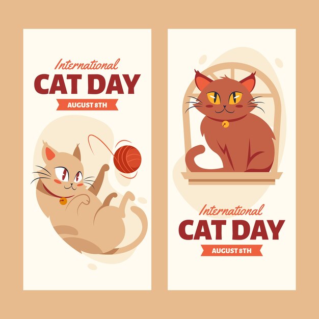 Histórias planas do instagram do dia internacional do gato