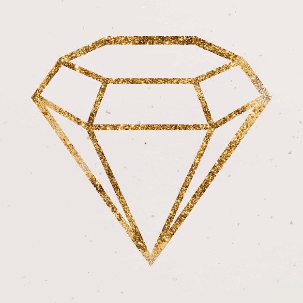 Ícone de diamante dourado brilhante