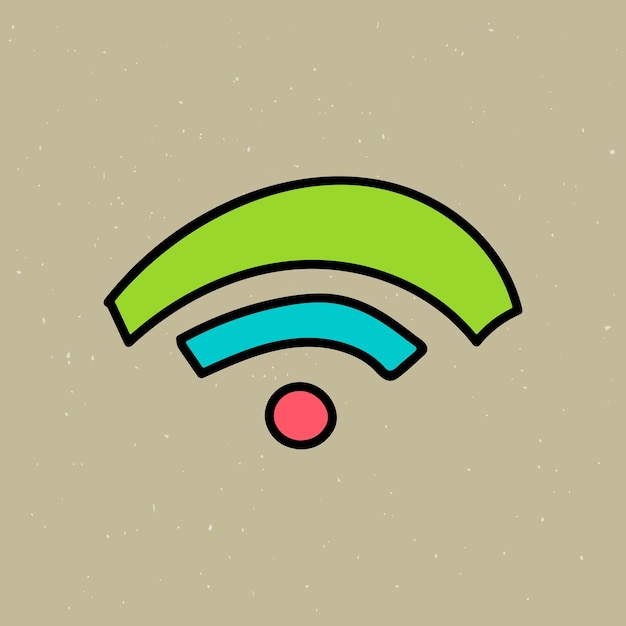 Vetor grátis ícone de wifi verde em um vetor de fundo marrom