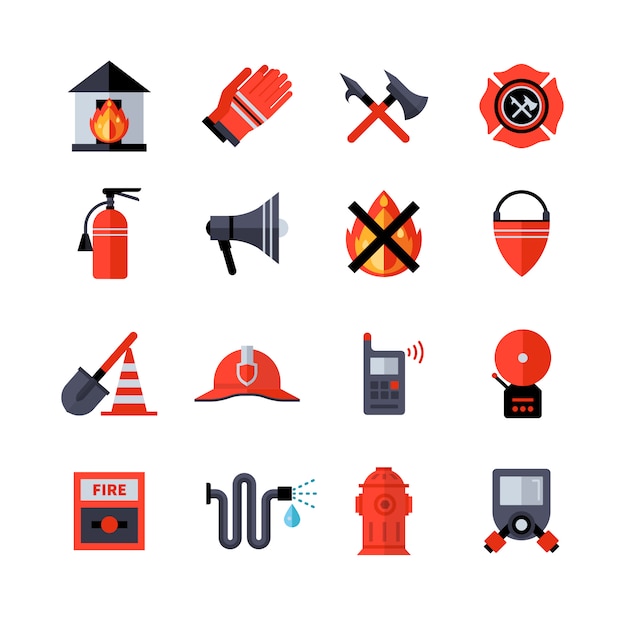 Ícones decorativos do corpo de bombeiros