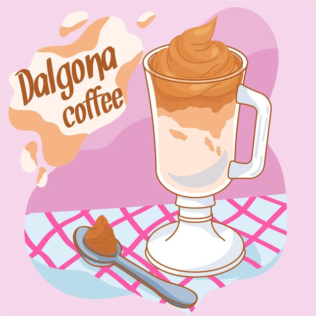 Ilustração de café Dalgona