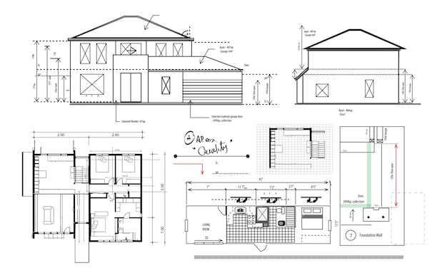 Vetor grátis ilustração, de, casa, planejando