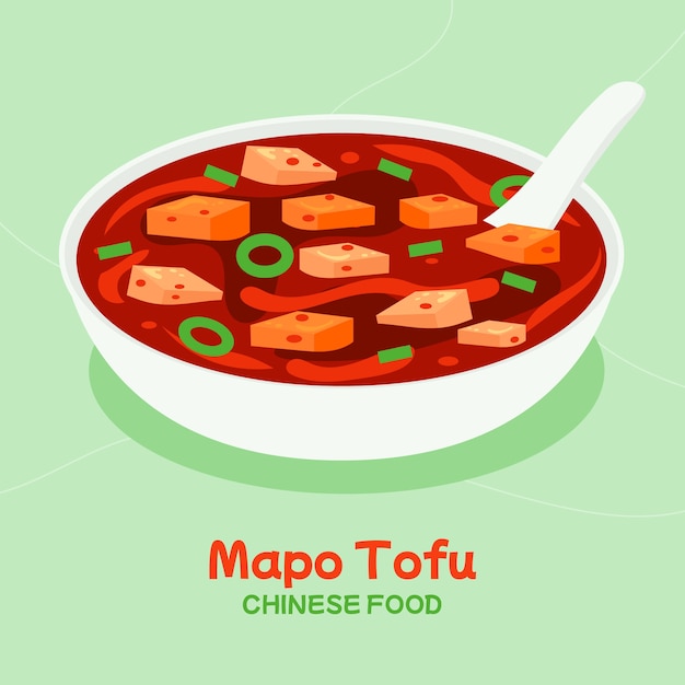 Vetor grátis ilustração de comida chinesa de design plano desenhado à mão