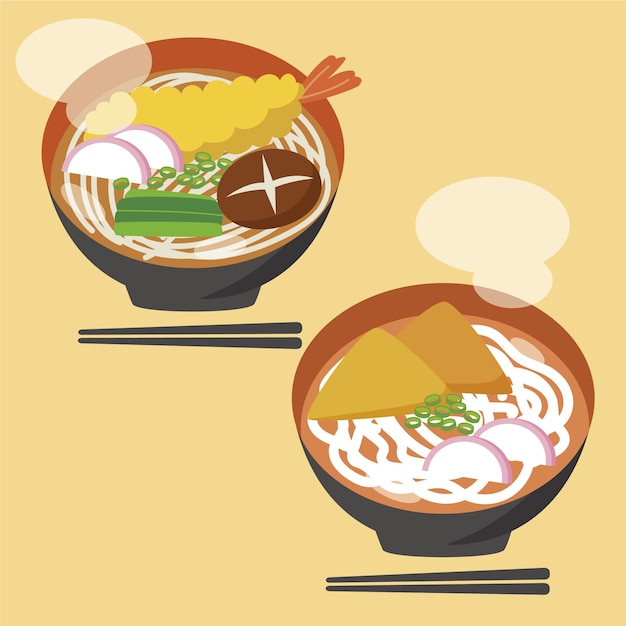 Vetor grátis ilustração de comida japonesa de design plano