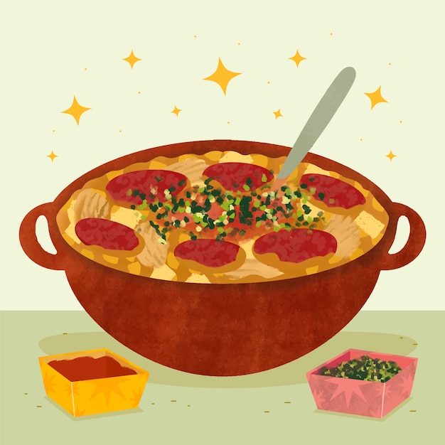 Vetor grátis ilustração de deliciosa locro desenhada à mão