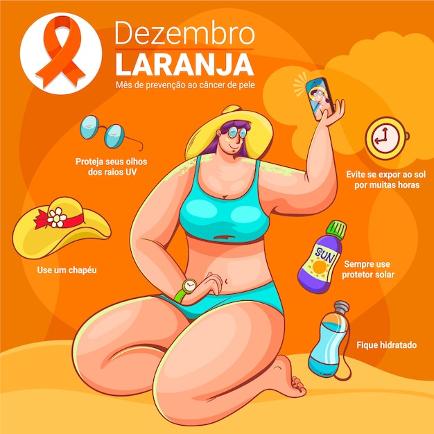 Vetor grátis ilustração de dezembro laranja desenhada à mão