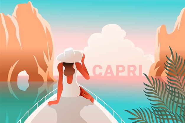 Ilustração de gradiente capri