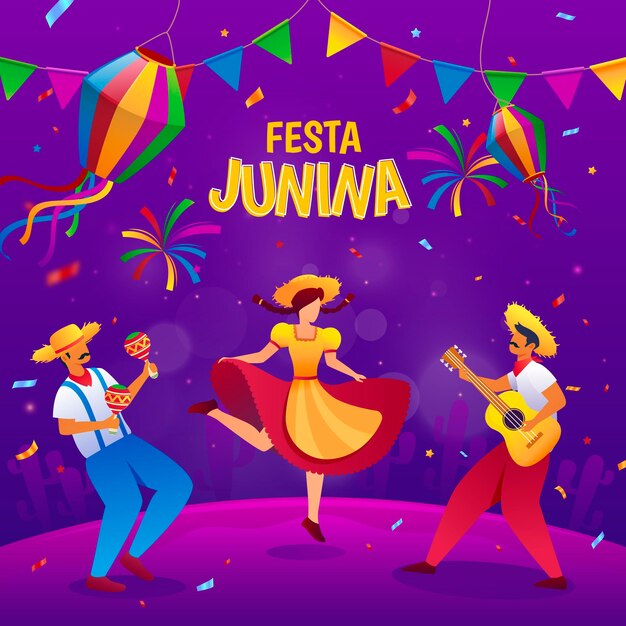 Ilustração de gradiente festa junina