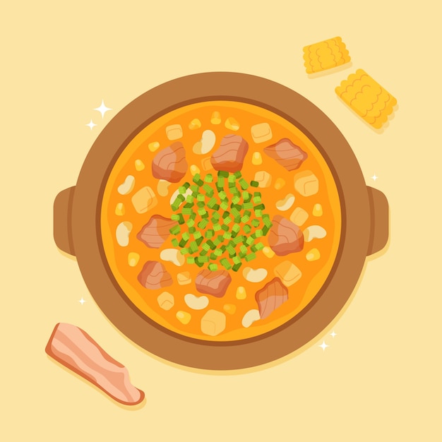 Ilustração de locro em estilo desenhado à mão