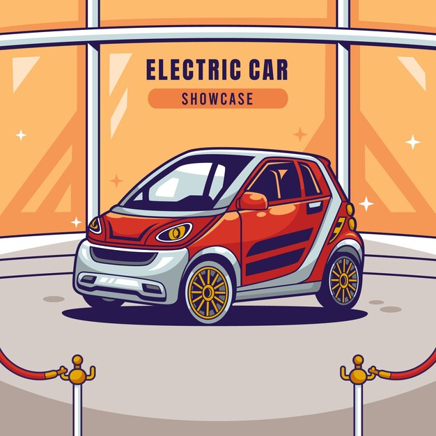 Ilustração de mini carro desenhada à mão