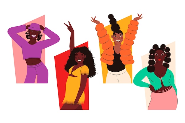 Vetor grátis ilustração de mulher negra desenhada de mão