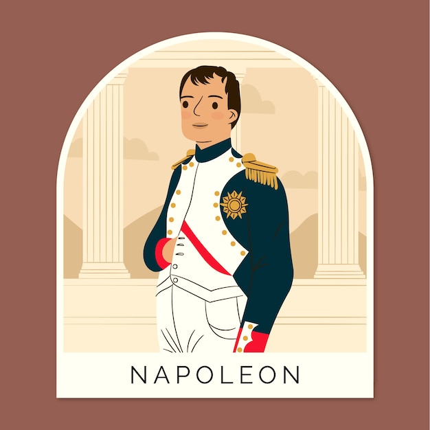 Vetor grátis ilustração de napoleão desenhada a mão