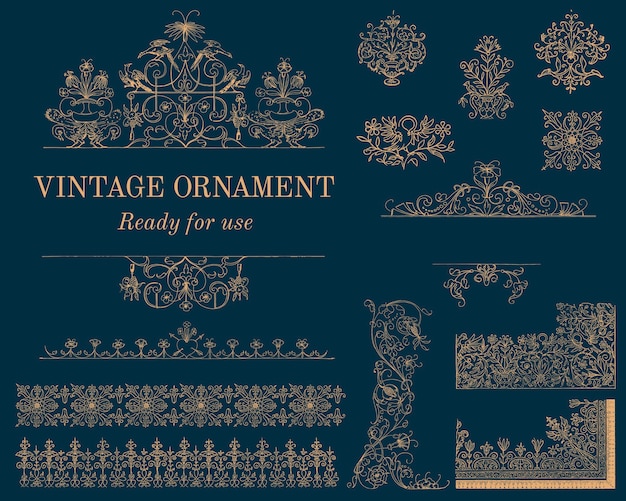 Vetor grátis ilustração de ornamento vintage floreio