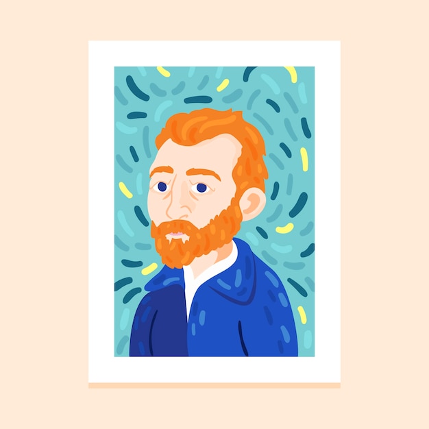 Vetor grátis ilustração de pintura de van gogh design plano